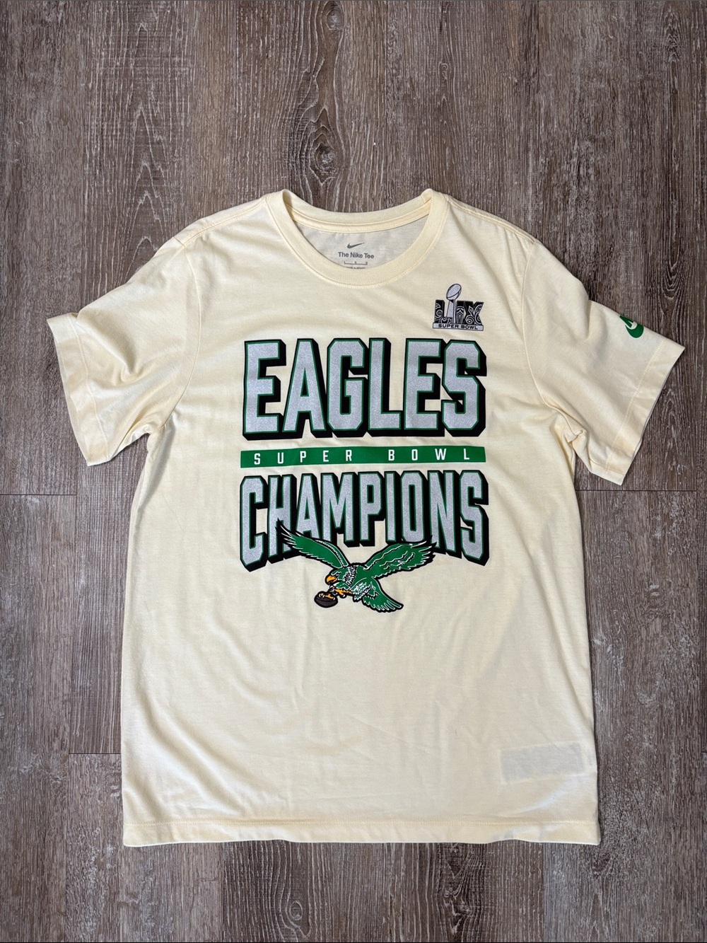 Nike Eagles Super Bowl Champions Crewneck Tee - Cream